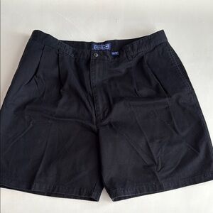 Savile Row Men's Black Pleated Front Shorts Size 38